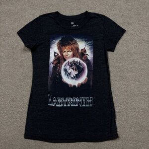 Vintage Y2K Local Celebrity x Labyrinth Women's Shirt Size M Gray Short Sleeve